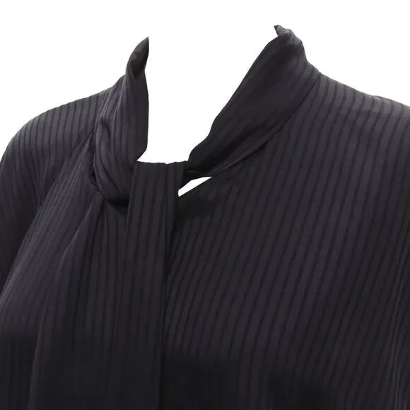 Balenciaga Demna black striped pussy bow cascade hem oversized shirt - Picture 6 of 6